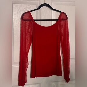 Gorgeous! Red Sheer Long SleeveTop! Be Valentine’s Day Ready ! 🥰 Medium